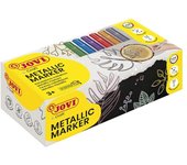 Jovi metalic caja de 24 rotuladores co - colores efecto metalico - tinta base agua - facil limpieza - ideal para papel oscuro y cartulina - removible en superficies no porosas - color surtido