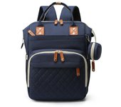 Bolsa de pañales con cambiador, mochila impermeable 3 en 1 para pañales de bebé con cambiador plegable, mochila de viaje grande para niños y niñas