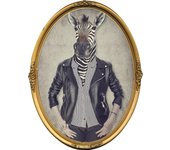 VINILIKO, Sticker adhesivo Zebra con marco ovalado