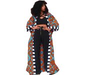 African Dresses for Women African Ethnic Print Loose Long Trench Coat Streetwear Dashiki African Clothes Cardigan African Kimono