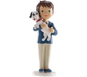 Figura comunión niño con perrito PARA TARTA PRIMERA COMUNION DECORACION CONFIRMACION CUMPLEAÑOS ADA Y SUS DETALLES