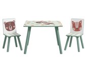 ZONEKIZ Mesa y Sillas Infantiles de 3 Piezas Mesa Infantil con 2 Sillas Juego de Muebles para Actividades para Niños de 3-8 Años para Dormitorio Sala de Juegos