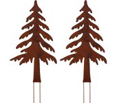 Jardinera Arboles - Adorno de Jardín de Metal - 20cm - Pátina Óxido Natural
