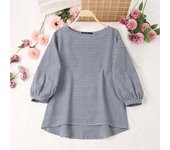 Vintage Plaid Checked Blouse ZANZEA Autumn Women Tops Casual O Neck 3/4 Sleeve Baggy Shirt Female Elegant OL Work Blusas 2024