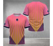 2025 Summer Loose Men's Tennis T-Shirt Fashion Striped Printed O-Neck Short Sleeve T-Shirts Breathable Quick-Drying Sports Tops