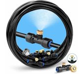 ZVD Nebulizador para exteriores, nebulizador para patio de 30 pies con 11 boquillas, rociador de niebla, boquilla atomizadora de enfriamiento, dispositivo de riego automático, manguera de riego agrícola, riego por microaspersor ctd.ro