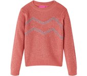 Jersey de punto infantil rosa medio 104 en tamaño 104 (3-4 años)/128 (7-8 años)/92 (1,5 - 2 años) y más