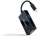 Nanocable 10.16.4301-ALL adaptador de cable de vídeo 0,2 m USB Tipo C DVI-D + VGA (D-Sub) + HDMI Neg