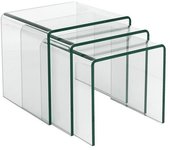 Mesa VULCANO NEW, nido - tres mesas -, cristal
