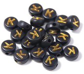 100-500PCS Acrylic Black Gold Color A-Z 26 Letter Beads Round Shape Alphabe Beads for Jewelry Making DIY Bracelet Accessories