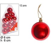Gerimport Pack 12 Bolas Rojas Navidad Mate - Adornos Navideños de Alta Calidad