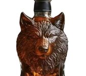 Botella de whisky con forma de animal salvaje, divertido decantador de whisky, regalo para hombres, papás y esposos, vasos de whisky grabados únicos, decoración de bar para amantes del whisky (Lobo)