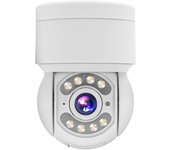Cámara WiFi Exterior TALLPOWER C48, HD 2K 4MP, Visión Nocturna, Rotación Horizontal y Vertical de 360°, Detección de Movimiento, Impermeable IP65, Audio Bidireccional, Aplicación Tuya/Smart Life - 1 Unidad Blanca, Enchufe UE