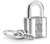 Charms Pandora Moments - Candado y llave，Viene con embalaje de caja de regalo original.