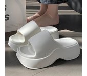 YNPO Solid Color EVA Platform Slippers Women Thick Sole Non Slip Beach Slides Sandals Lady Summer Soft Sole Wedge Heel Slipper