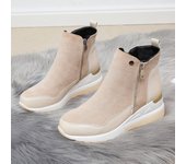 Women Sports Casual Shoes Autumn New Women High Top Wedges Vulcanize Boots Female Platfrom Zipper Chunky Ankle Boots