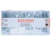 BLACK & DECKER Surtido de Hembrillas 151 Piezas, Acero Galvanizado - BLACK & DECKER - 73513  Recambios y Accesorios Tornillos Hembrilla