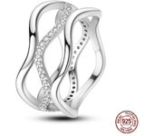 Trendy Sunflower Ring For Women 925 Sterling Silver Double Layered Wishing Bone Blue Zircon Ring Exquisite Wedding Party Jewelry