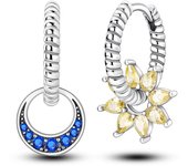 Silver Plated Perfume Star Flower Hoop Earring Original Pendientes For Woman Jewelry