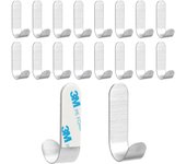16 Ganchos Adhesivos para Pared Acero Inoxidable, Colgador Toalla Baño Adhesivo Impermeable, Percha Ducha Sin Taladro, Gancho Autoadhesivo 3M para Cocina, Toallas, Trapos, Albornoz, llaves
