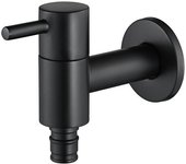 grúaGrifo exterior de acero inoxidable negro matePiezas a propósitogrifo de aguaNegro mategrifo exteriorGrifo negroMontaje en paredgrifo de lavadoraBañoBañoPara baño, cocina y jardín.