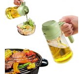 Pulverizador de Aceite de Oliva de Cocina 2 en 1, botella de Aceite de 470 ml