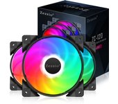 ZEZZIO ZC-120 3in1 Case Fans 6 Color Dazzle Colour Computer PC Case FAN 120mm Quiet CPU Cooler Fan LED 3PIN and molex Port