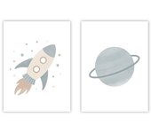 Set de 2 cuadros calidad premium con marco de madera - 30x40 cm o 50x70 cm - POSTER LAB