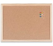 Tradineur - Tablero de corcho natural - Incluye chincheta y accesorios de fijación - Marco de madera resistente - 40 x 30 cm