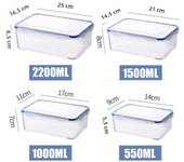 1Pc/4Pcs Refrigerator Storage Box Food Containers Plastic Fresh-Keeping Box with Lid Portable Storage Box Kitchen Organization