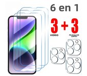 6IN1 Tempered glass Screen Protector For iphone 14 13 12 11 15 Pro Max For iPhone 13 12 14 Plus 11 12 13 14 15 Pro Camera Glass