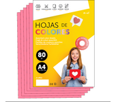 M-Office Folios De Colores A4 80g Para Impresoras y Manualidades, Papel Surtido Para Niños, Paquete Folios Colores Para Tarjetas, Escuela y Proyectos Creativos m-office (500h, Rosa)
