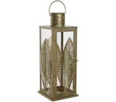 FAROLA METAL 16,5X16,5X50 HOJAS DORADO FA204685