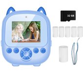 Thermal Instant Print Camera With 32G Card 1080P Children Mini Digital HD Video Camera Educational Toys Boy Girl Halloween Gift