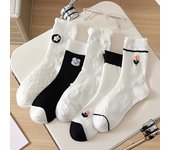 5 Pares De Calcetines Deportivos Casuales Para Hombres Y Mujeres Con Dibujos Divertidos Alta Calidad Talla Alta Otoño Invierno