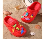 Boys' Casual Breathable Clogs with Luminous Cartoon Dinosaur Decoration, Lightweight Clogs for Shower, Beach and Pool