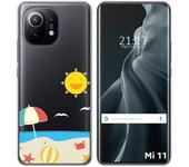 Tumundosmartphone Funda Gel Transparente para Xiaomi Mi 11 5G diseño Playa Dibujos