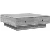vidaXL Mesa de centro madera de ingeniería 90x90x28 cm Roble Sonoma, Gris hormigón, Roble ahumado Mesita de Salón o Comedor o Auxiliar Mesa de Café Meuble Salón