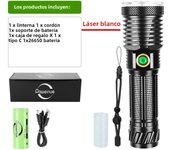 9500LM Most Powerful LED Flashlight White Laser Tactical Flash Light USB Rechargeable Torch Long Range Lamp Camping Lantern