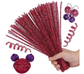 Fenrry 100Pcs Pipe Cleaners Chenille Stem Glitter Color for Pipe Cleaners DIY Arts Crafts Decorations Chenille Stems