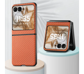 For Motorola Razr 50 Ultra Mooto Razr40 Carbon Fiber Pattern Plain PU Leather Phone Case Solid Color Anti-drop Protective Cover