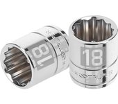 Llave Vaso Bihexagonal Truper Cuadro 3/8 18mm Acero Cromo Vanadio