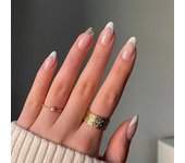 24Pcs Manicure Wearable Fake Nails Ballerina Removable Coffin Fake Nails Finished Women Girls Almond False Nails Art Decoration