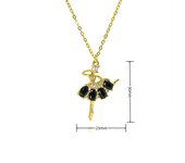 Colorido Zirconia Ballerina Collar Colgante para Mujeres Niñas, Maple Inoxide Moda Romántica Joyería Accesorios Regalo