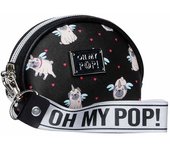 Oh My Pop Pug Oval Coin Purse, Black