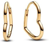Pandora Moments 268307 C00 - Pendientes de Plata de Lei with forma de corazón asimétrico y aleación Chapada en oro, Talla única, Plata de Lei, Sin Piedra Preciosa, viene con El original embalaje de Caja de Giunte.
