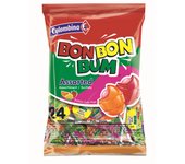 BON BON BUM SURTIDO - BOLSA  de 24 BON BON BUM COLOMBINA. Sabores: Fresa - Lulo - Naranja - Fresa Intensa