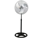 Ventilador de Pie Negro Potente 75W | Modelo Industrial Ø45cm de Thinia Home | Ventilador de Pie Oscilante y Altura Ajustable | Ventilador Controlable con 3 Velocidades