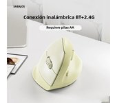 EWEADN Q7 Wireless BT + 2.4G Vertical Gaming Mouse, 6 Buttons, Silent, Adjustable Sensitivity, for Windows, Laptop, Office Work