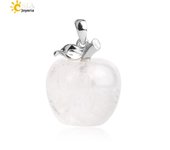 CSJA Apple Natural Stone Crystal Pendant Charms Tige Amethysts Pendants Rose Quartz Necklaces for Female Women Chrismtas G046